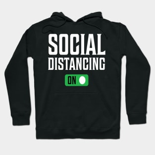 social distancing green button on funny tee Hoodie